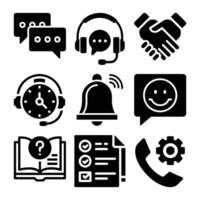 Set of Customer Support and Service Icons . Modern, Professional Icons vector