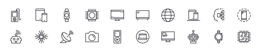 Electronics pictogram collection. Simple linear illustration that can be used as an design element for apps and websites vector