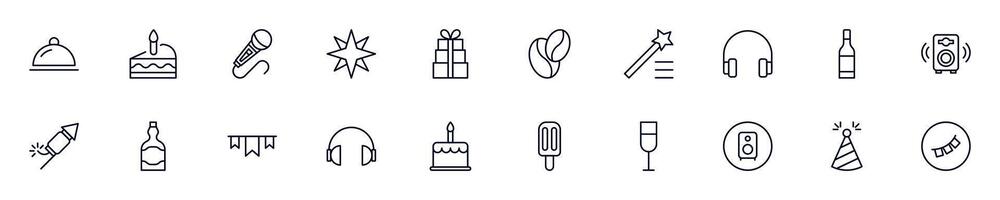 Holiday thin line icons set. Simple linear illustrations that suitable for apps, infographics, books, online shops and stores vector
