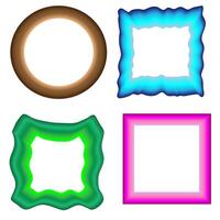 Set of four beautiful multi-colored frames on a white background vector
