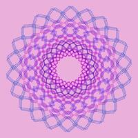 Original round pattern of delicate blue color on a pink background vector
