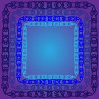 Original quadrangular frame on a blue background vector