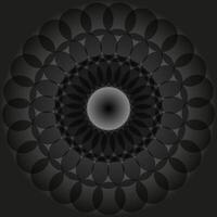 Abstract monochrome round pattern on gray background vector