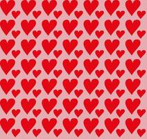 Seamless texture in the form of a pattern of red hearts on a pink background vector