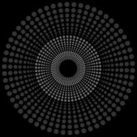 Gray round abstract geometric pattern on black background vector
