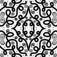 Original black abstract pattern of lines and dots on a white background vector