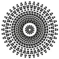 Round geometric pattern in black color on a white background vector