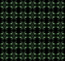 Abstract seamless pattern with green flowers and leaves on a black background vector