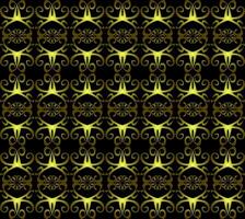 Golden seamless abstract floral pattern on black background vector