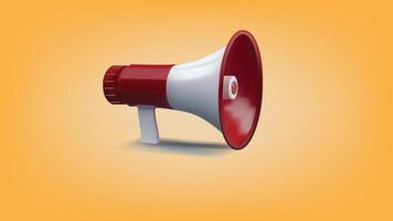 3d render of red and white speaker icon, illustration vector