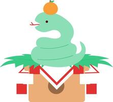2025 JAPAN New year of Mirror cake of snake vector