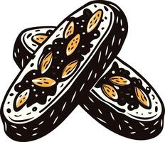 A vintage style icon of biscotti vector