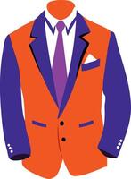 A flat style sticker of father formal suit vector