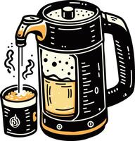 Milk steamer icon in vintage style vector