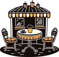 A vintage style icon of a cafe vector