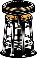 Bar stool icon in vintage style vector