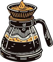 A vintage style icon of a brew kettle vector