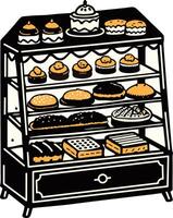 Pastry display icon in vintage style vector