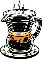 Espresso filter icon in vintage style vector