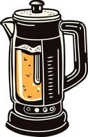 Brew frother machine icon in vintage style vector