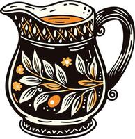 Creamer pitcher icon in vintage style vector