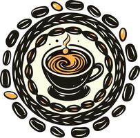 Coffee artwork icon in vintage style vector
