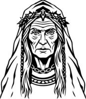 Cailleach goddess illustration in vintage style vector