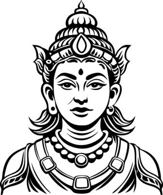 Indra god illustration in vintage style