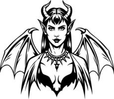 A vintage style illustration of morrigan goddess vector