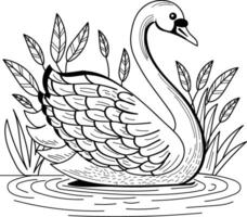 A vintage style illustration depicting an old swan vector