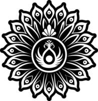 A glyph style icon of peacock feathers symbol vector