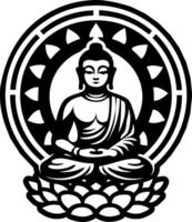 A glyph style icon of shakyamuni buddha symbol vector