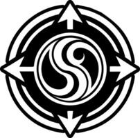 A glyph style icon of duality symbol vector