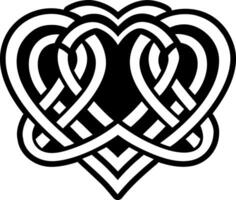 A solid style icon of twin hearts symbol vector