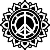 Peace symbol icon in solid styl vector