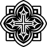 Sacred cross icon in glyph style vector