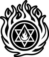 Dark flame symbol icon in glyph style vector