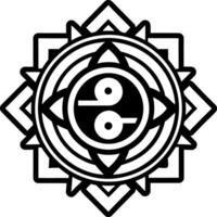 A glyph style icon of tashi delek symbol vector