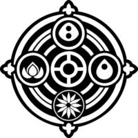 Sacred symbol icon in glyph style vector