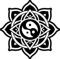 Sacred healing symbol icon in solid style vector