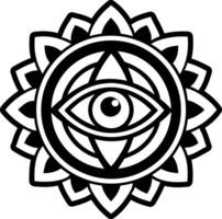 All seeing symbol icon in glyph style vector
