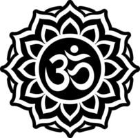 Om symbol icon in glyph style vector