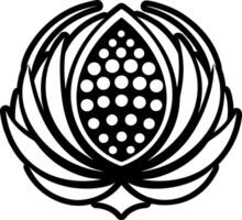 Lotus seed icon in solid style vector
