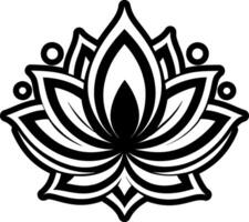 A glyph style icon of lotus flower symbol vector