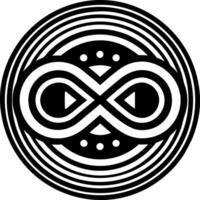 A solid style icon of infinite soul symbol vector