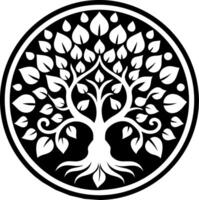 A glyph style icon depicting bodhi tree vector