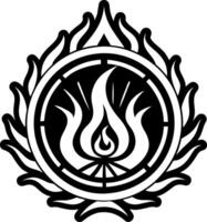 A solid style icon of old flame symbol vector