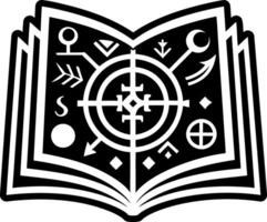 Buddhist book icon in filled style vector