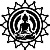 A filled style icon of luminous buddha symbol vector