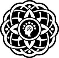 A solid style icon of mind healing symbol vector